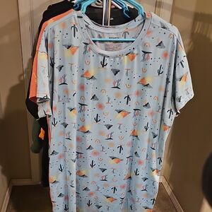 Blue Graphic T-Shirt with Desert Print